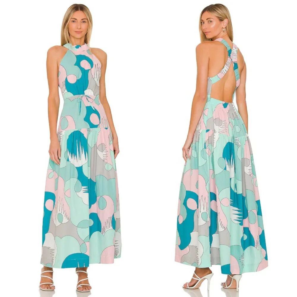 Free People SWF Highneck Cross Back Midi Dress Size Small $399 - Picture 15 of 16
